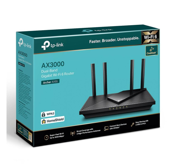 TP-Link Бездротовий маршрутизатор, Archer AX55 TP-LINK