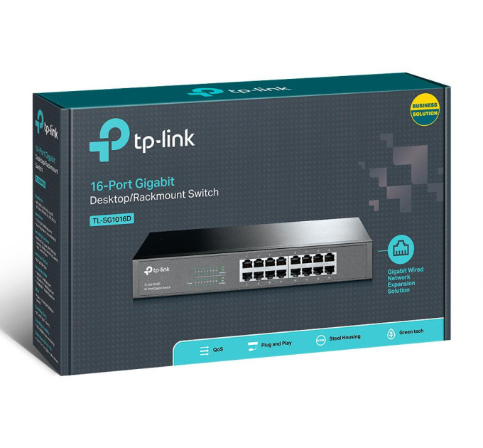 Комутатор некерований, мережеве обладнання, TL-SG1016D TP-LINK