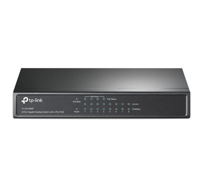 Комутатор некерований, мережеве обладнання, TL-SG1008P TP-LINK
