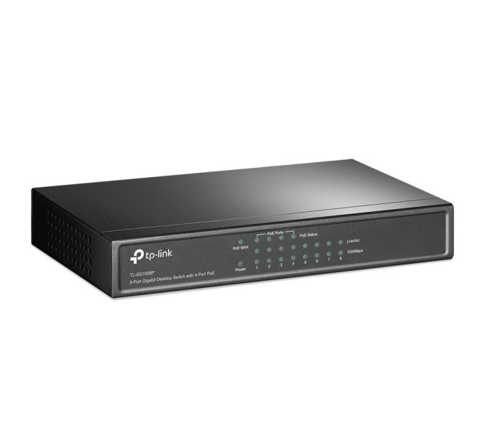 Комутатор некерований, мережеве обладнання, TL-SG1008P TP-LINK