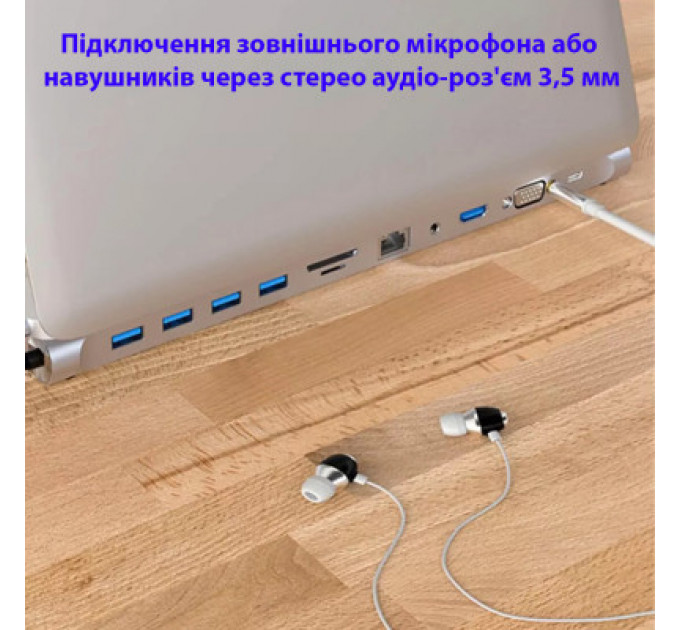 Порт-реплікатор Dynamode 11-in-1 USB-C to HDTV 4K/30Hz, VGA, 1хUSB3.0, RJ45, Type-C PD, Audio, SD/MicroSD (BYL-2003)