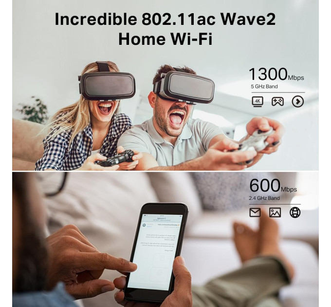 Точка доступу з функцією маршрутизації, мережеве обладнання 1900MBPS 1000M 4P DUAL BAND ARCHER C80 TP-LINK