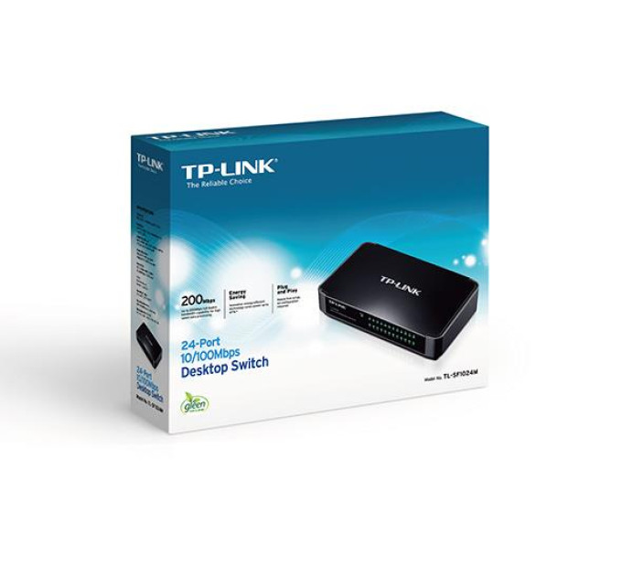 Мережеве обладнання, 24-портовий 10 / 100Mbps настільний комутатор, TL-SF1024M TP-LINK
