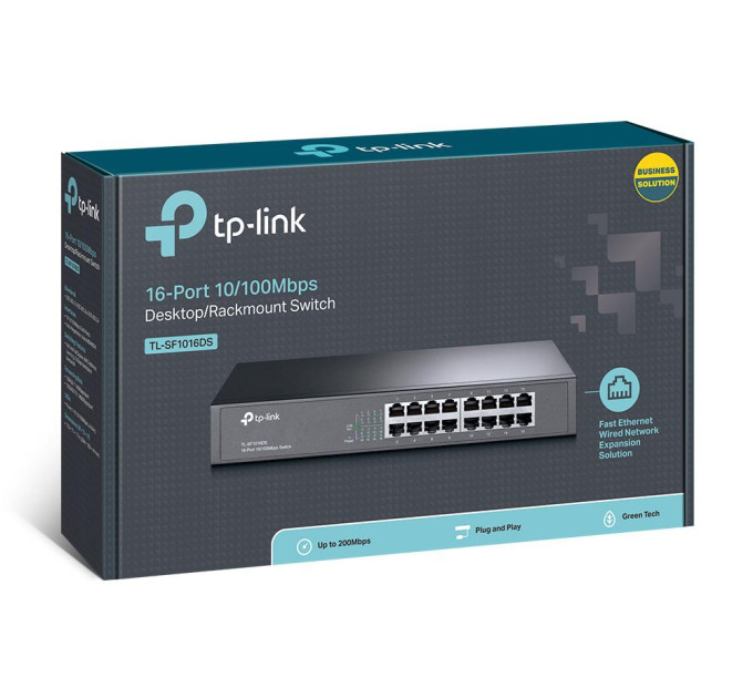 Комутатор некерований, мережеве обладнання, TL-SF1016DS TP-LINK