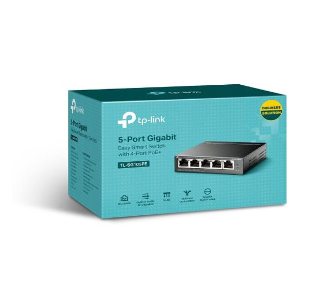 5-портовий гігабітний комутатор з 4 РоЕ+ портами, TL-SG105PE