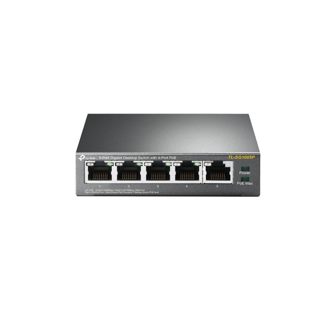 Комутатор  NET SWITCH 5PORT 1000M 4P POE TL-SG1005P TP-LINK