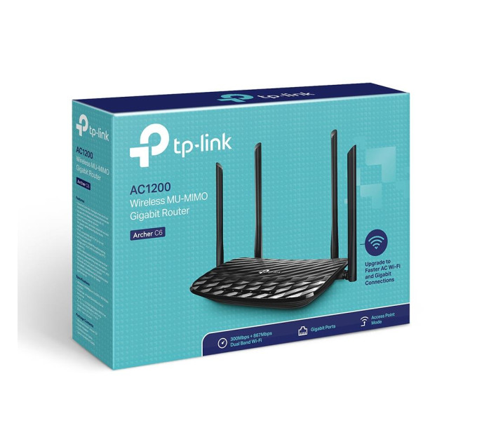 Точка доступу з функцією маршрутизації, мережеве обладнання 1200MBPS 1000M 4P DUAL BAND ARCHER C6 TP-LINK