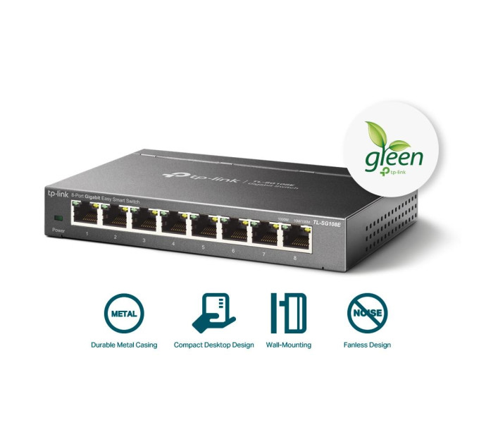 Комутатор керований, мережеве обладнання, TL-SG108E TP-LINK