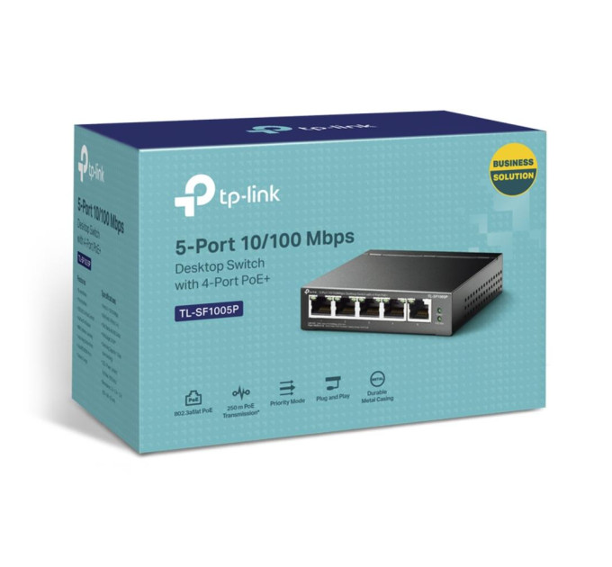 Комутатор NET SWITCH 5PORT 10/100M 4P POE TL-SF1005P TP-LINK