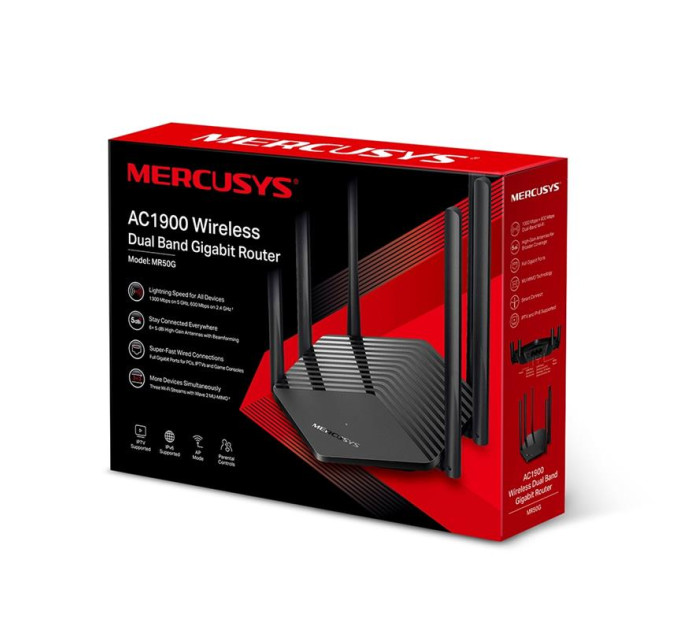 Точка доступу з функцією маршрутизації, мережеве обладнання 1900MBPS 1000M 2PORT MR50G MERCUSYS