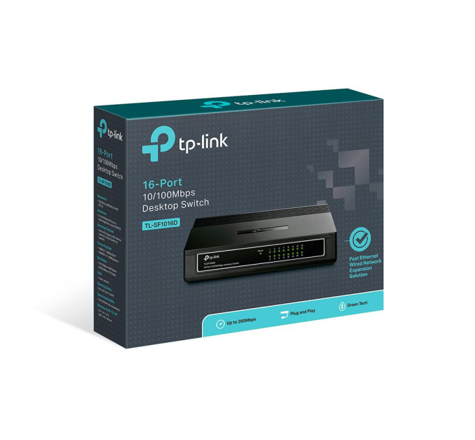 Комутатор некерований, мережеве обладнання, TL-SF1016D TP-LINK