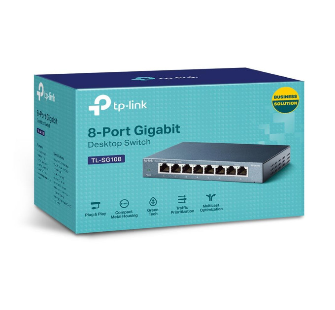 Комутатор некерований, мережеве обладнання, TL-SG108 TP-LINK