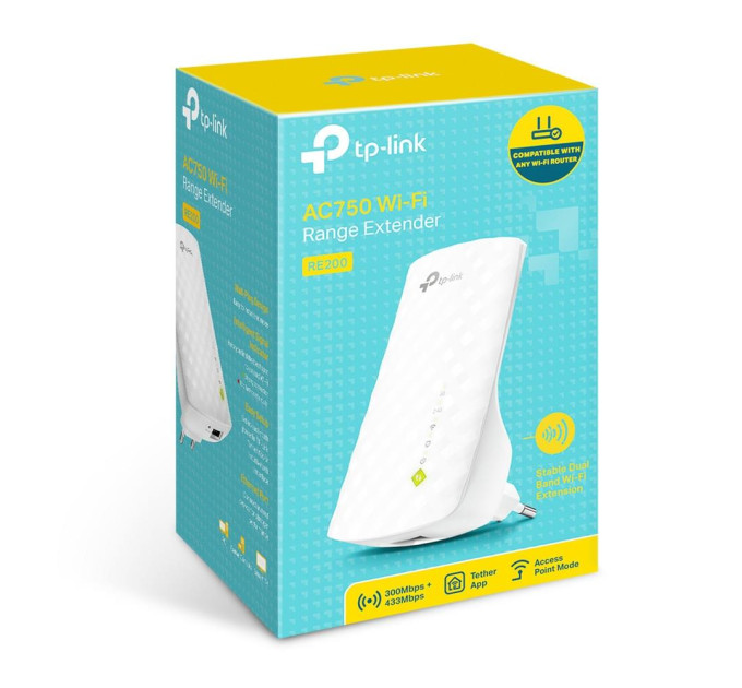 Двохдіапазонний підсилювач бездротового сигналу, RE200 TP-LINK