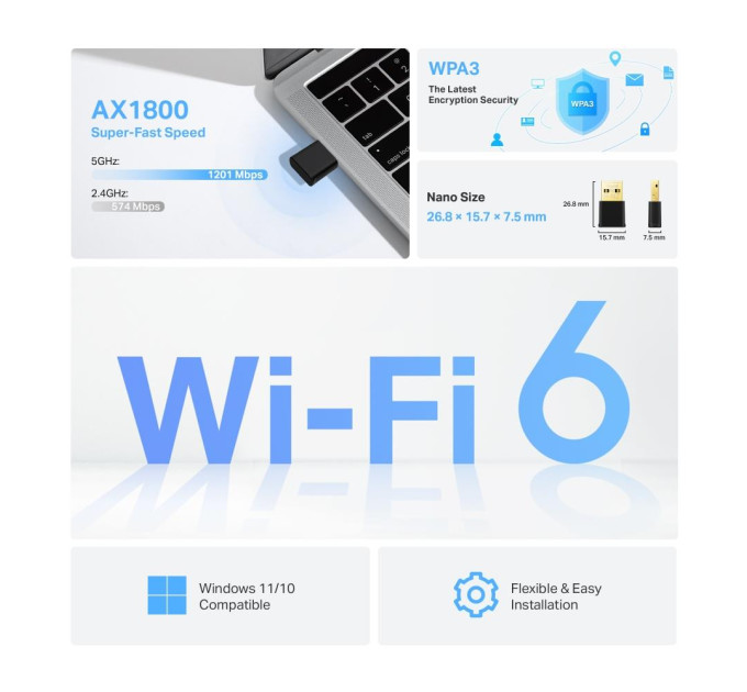 Бездротовий USB адаптер, Archer TX20U Nano TP-LINK