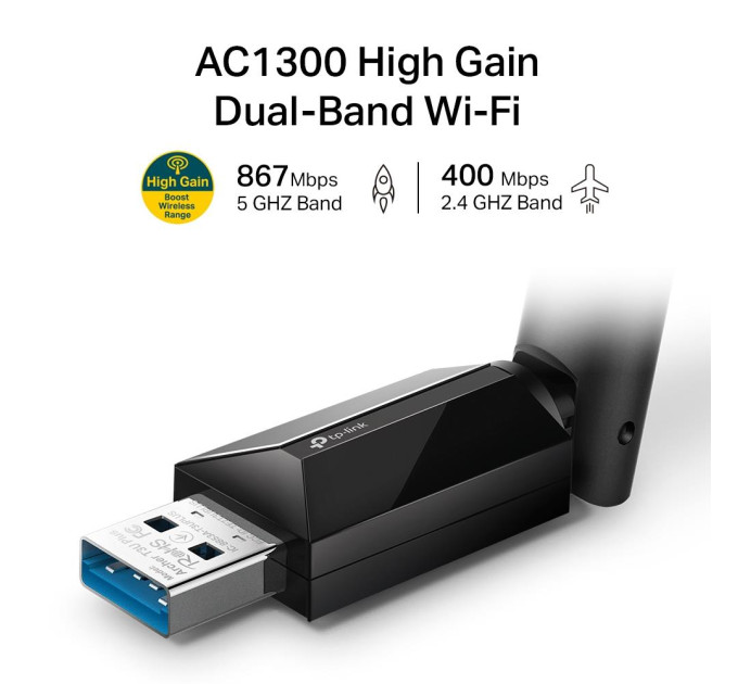 Бездротовий двухдіапазонний USB-адаптер, Archer T3U Plus