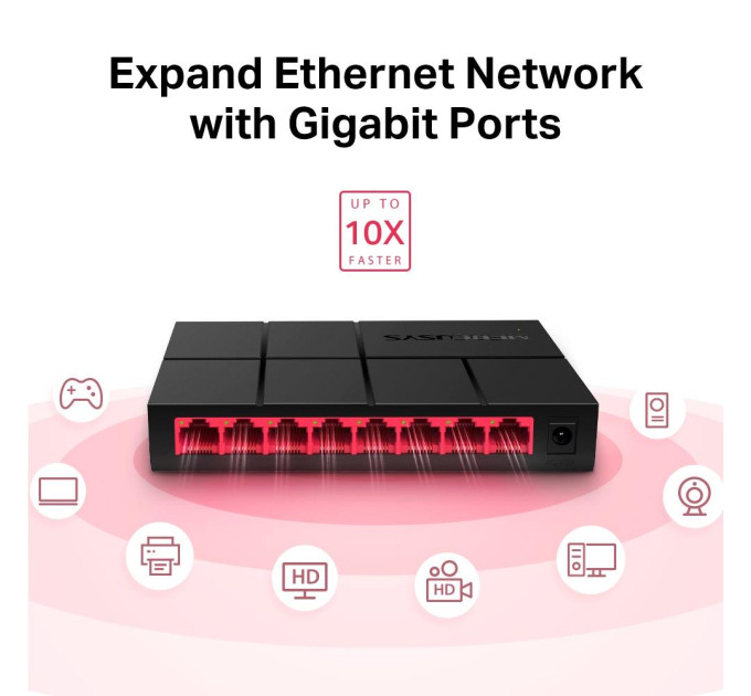 Коммутатор MERCUSYS MS108G 8 PORT 10/100/1000M