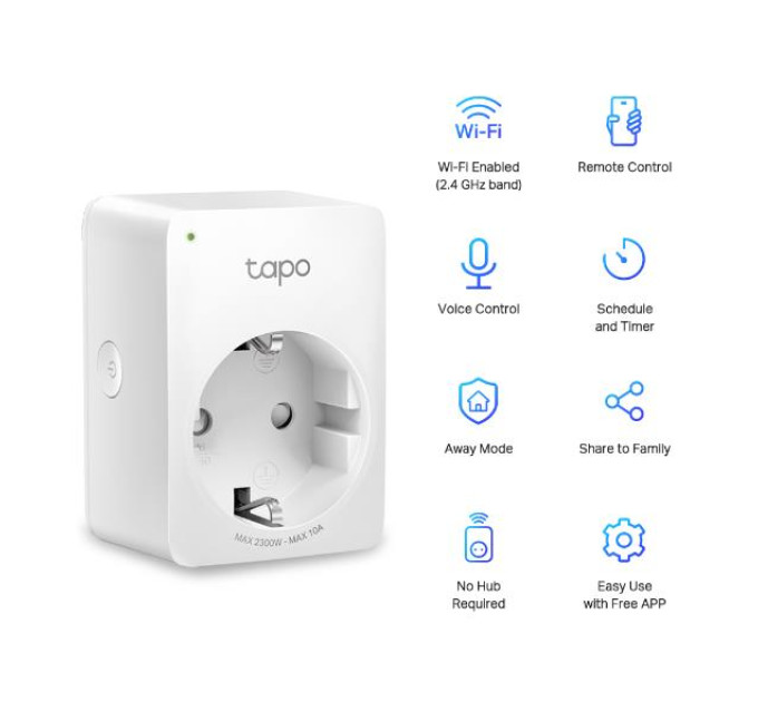 Розумна міні Wi-Fi розетка, Tapo P100(1-pack)