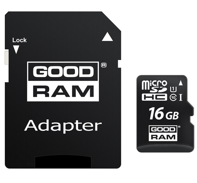 Карта пам'яті MicroSDHC  16GB UHS-I Class 10 Goodram + SD-adapter (M1AA-0160R12)