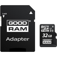 Карта пам'яті MicroSDHC  32GB UHS-I Class 10 Goodram + SD-adapter (M1AA-0320R12)