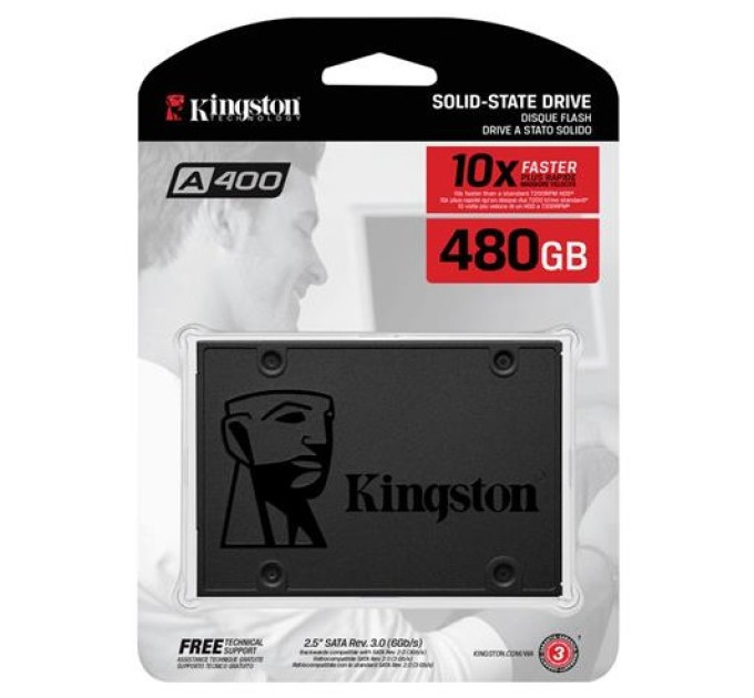 Накопичувач SSD Kingston SSDNow A400 2.5" SATAIII (SA400S37/480G) 480GB