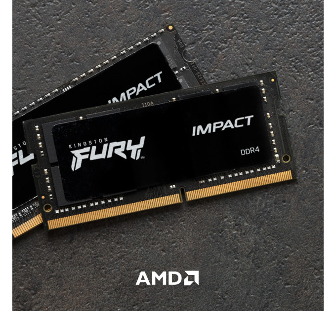 Оперативна пам'ять Kingston Fury SODIMM DDR4-3200 16384 MB PC4-25600 Impact Black (KF432S20IB/16)