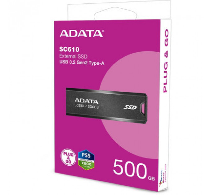 Накопичувач SSD USB 3.2 500GB SD610 ADATA (SC610-500G-CBK/RD)