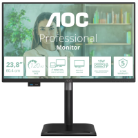 Монiтор TFT AOC 23.8" 24P4CV PS FHD 120Hz HDMI DP USB-C RJ-45 Pivot USB MM Black