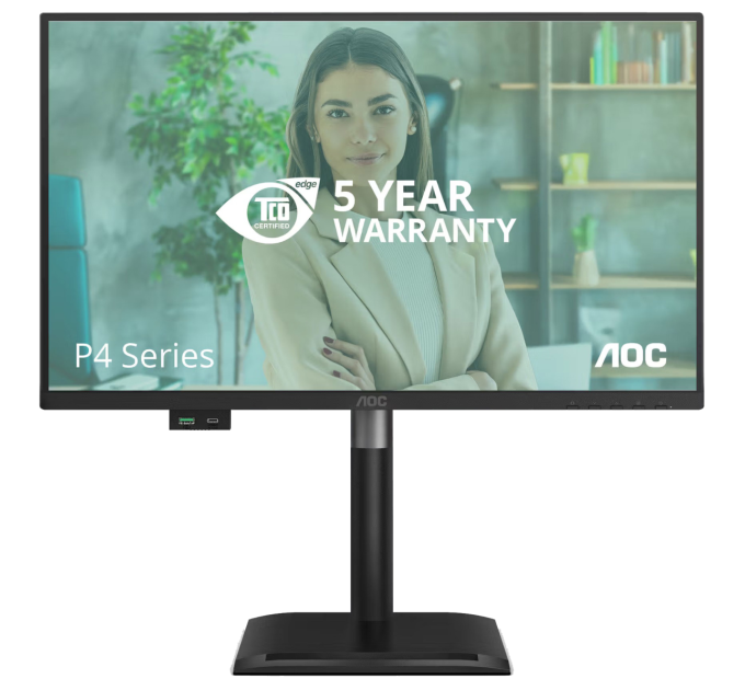 AOC Монiтор TFT AOC 23.8" 24P4U IPS FHD 120Hz VGA HDMI DP Pivot USB MM Black