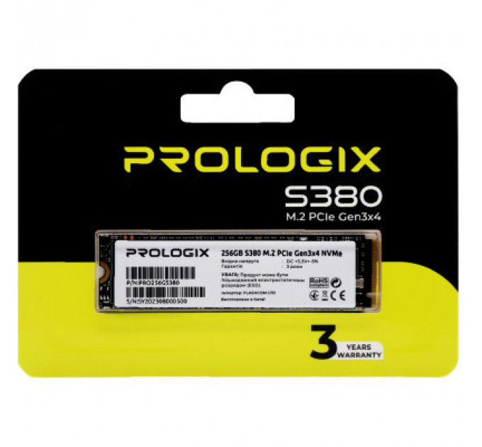 Накопичувач SSD M.2 2280 256GB Prologix (PRO256GS380)