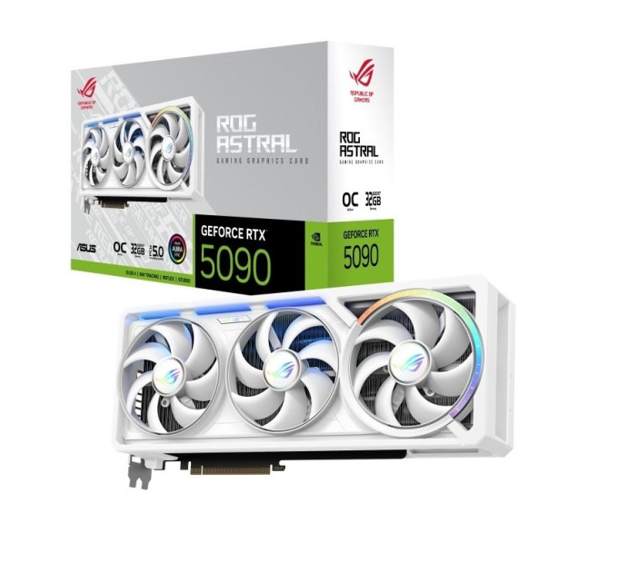 ASUS Відеокарта GF RTX 5090 32GB GDDR7 ROG Astral White OC Asus (ROG-ASTRAL-RTX5090-O32G-WHITE)