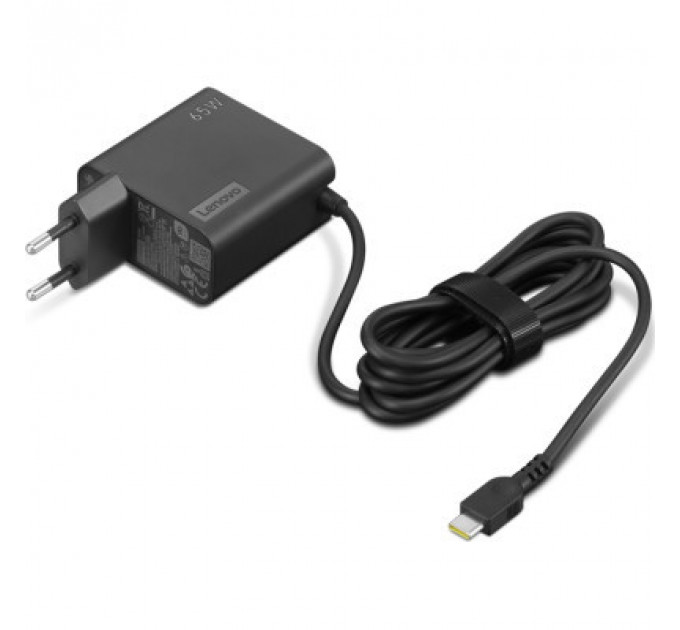 Блок живлення до ноутбуку Lenovo 65W, USB Type-С, wall mount (4X21L54610)