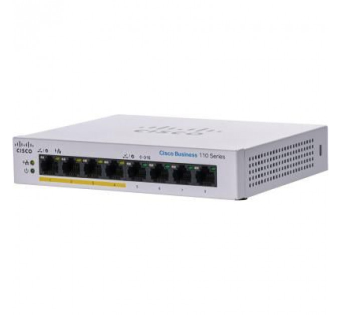 Комутатор мережевий Cisco CBS110-8PP-D-EU
