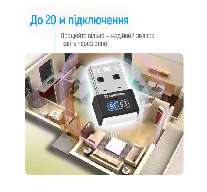 ColorWay Адаптер Bluetooth 5.3 ColorWay (CW-AD-BT53)
