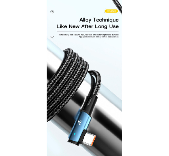 Essager Дата кабель USB 2.0 AM to USB-C 1.0m 100W black Essager (EXCWT7A-CG01-P)