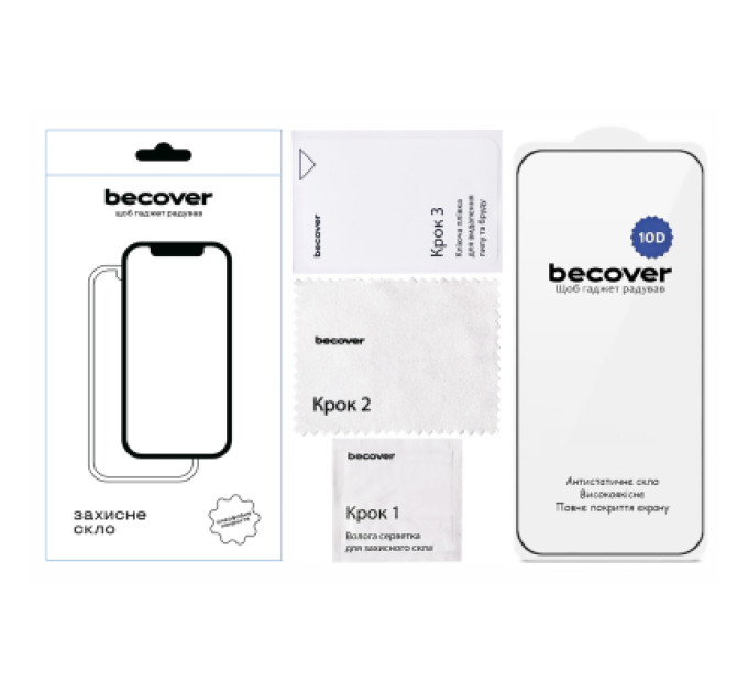 BeCover Скло захисне BeCover 10D Motorola Moto G77 Black (715714)