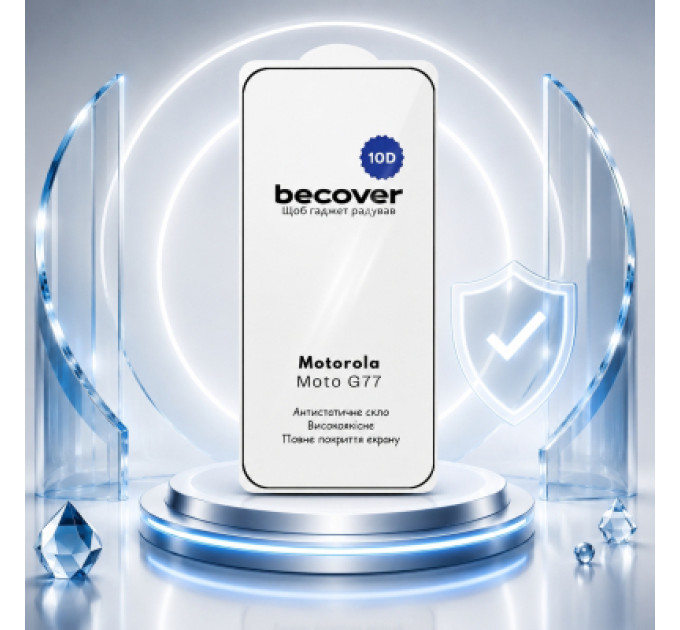 BeCover Скло захисне BeCover 10D Motorola Moto G77 Black (715714)