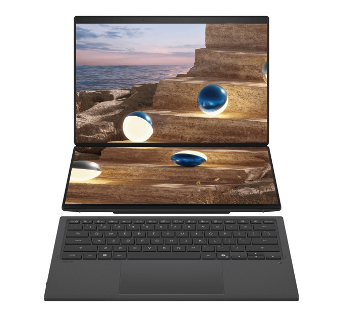 Ноутбук ASUS Zenbook Duo UX8407AA-SN604W 14" 3K Touch OLED, Intel Ultra X9 378H, 32GB, F2TB, UMA, Win11P, Сірий