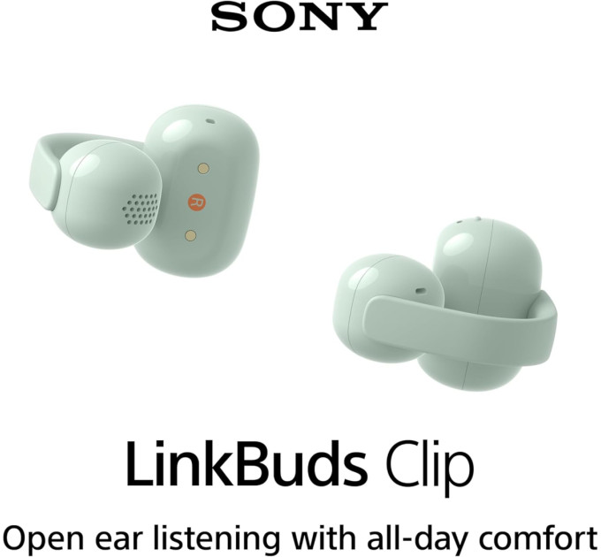 Sony Навушники TWS Sony LinkBuds Clip BT 5.3, IPX4, SBC, AAC, Mic, Зелений