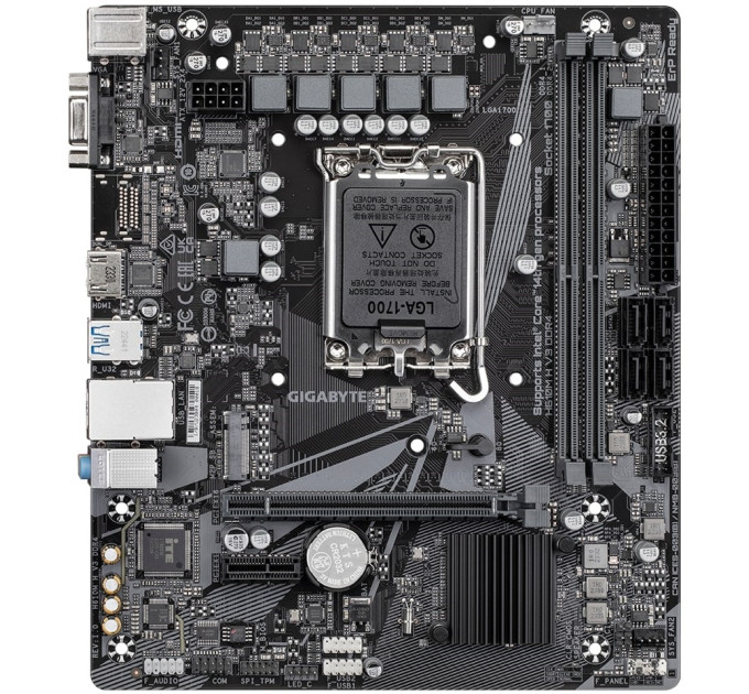 GIGABYTE Материнська плата GIGABYTE H610M H V3 DDR4 s1700 H610 2xDDR4 HDMI D-Sub mATX