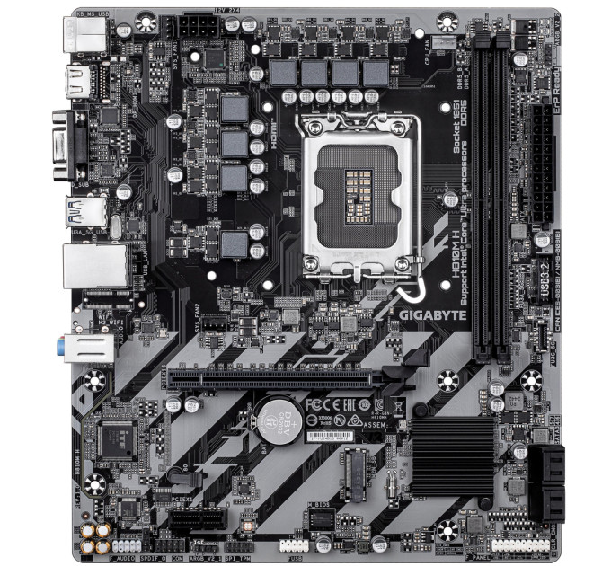 GIGABYTE Материнська плата GIGABYTE H810M K s1851 H810 2xDDR5 M.2 HDMI DP mATX
