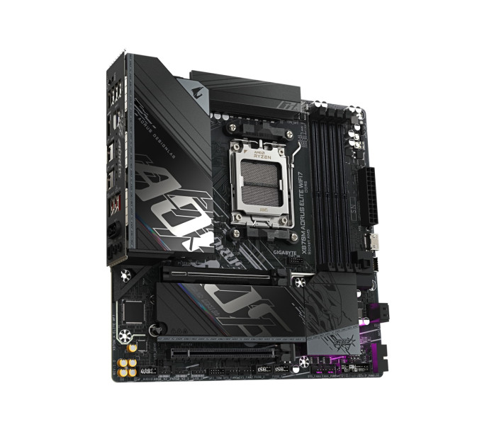 GIGABYTE Материнська плата GIGABYTE X870M A ELITE WF7 sAM5 X870 4xDDR5 M.2 Wi-Fi BT HDMI DP mATX