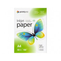 Фотопапір PrintPro глянц. 180г/м, A4 50л (PGE180050A4)