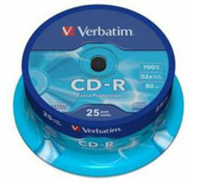 Диск CD-R Verbatim 700Mb 52x Cake box 25шт Extra (43432)