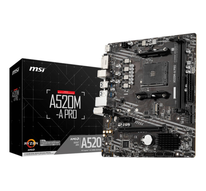MSI Материнська плата AMD A520 SAM4 MATX A520M-A PRO MSI