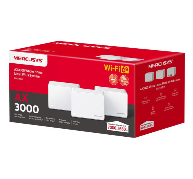 Mercusys Домашня Mesh Wi-Fi система (3 шт у комплекті), Halo H80X(3-pack) MERCUSYS