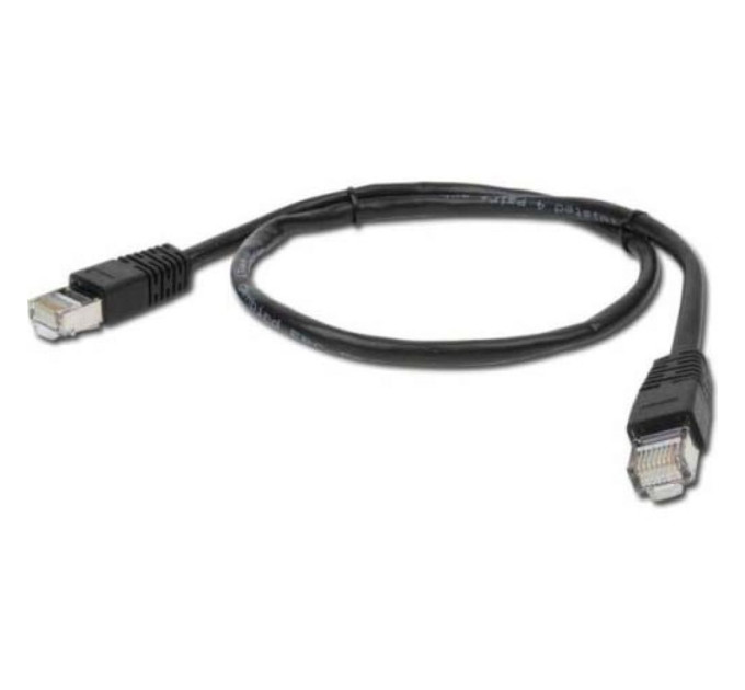 Cablexpert Патч корд Cablexpert PP22-0.5M/BK, FTP, литий,  50u" штекер із фіксатором, 0.5 м, чорний