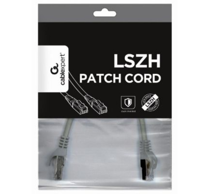 Cablexpert Патч корд Cablexpert PP6A-LSZHCU-3M, S/STP, литий, 50u" штекер із фіксатором, 3.0 м, сірий