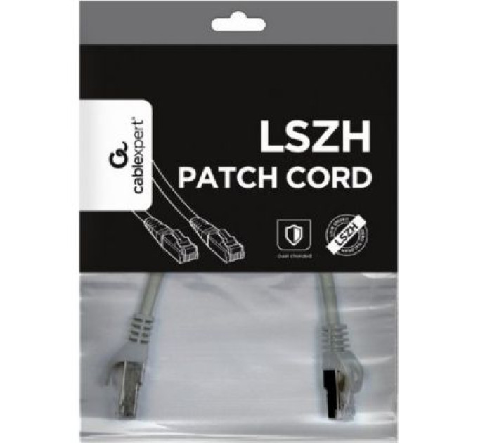 Cablexpert Патч корд Cablexpert PP6A-LSZHCU-2M, S/STP, литий, 50u" штекер із фіксатором, 2.0 м, сірий