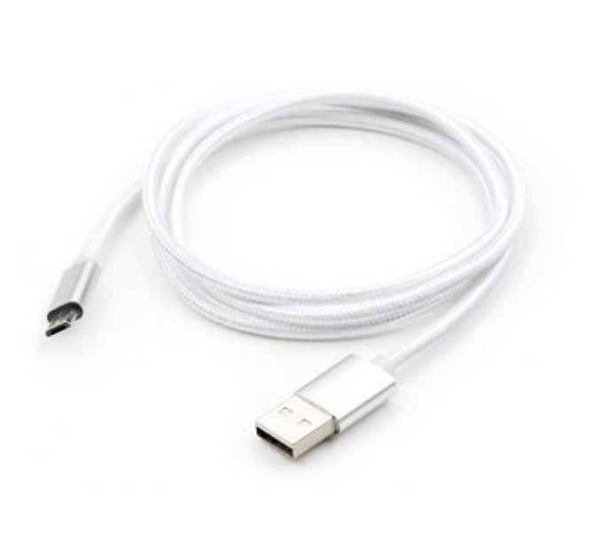 Vinga Дата кабель USB 2.0 AM to Micro 5P 1m LED silver Vinga (VCPDCMLED1S)