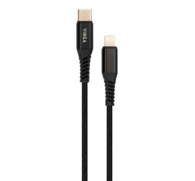 Vinga Дата кабель USB-C to Lightning 1.0m 3A 18W nylon braided black Vinga (VCPTCL3ANBK)